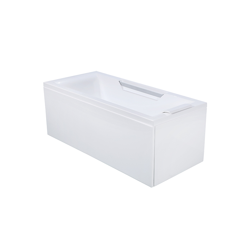 The Ultimate Comfort: Built-In Bathtub with Pillow and Handrail